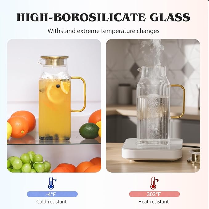 2 Pack 68oz/2 Liter Square Glass Pitcher - Image 5