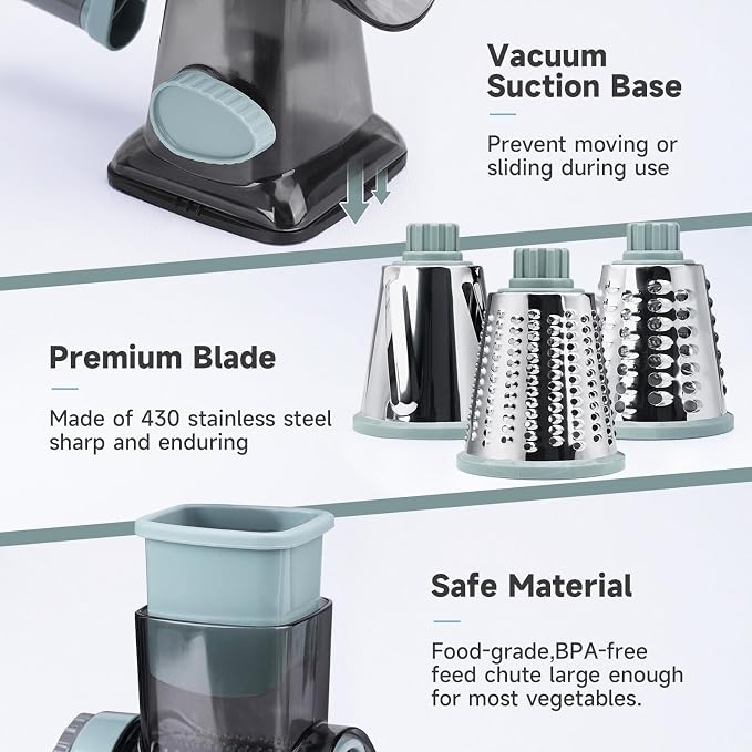 Cheese Grater Hand Crank, Manual Cheese Shredder - Image 5