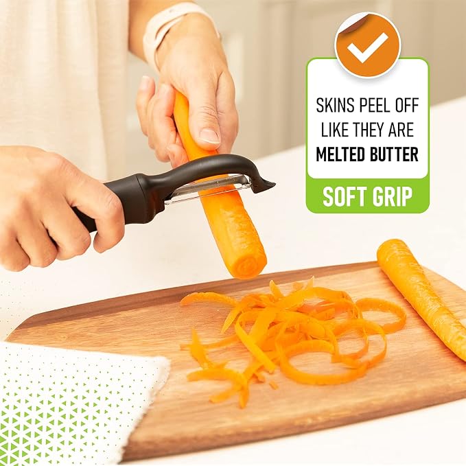 Spring Chef Premium Swivel Vegetable Peeler, Soft Grip Handle and Ultra Sharp - Image 7