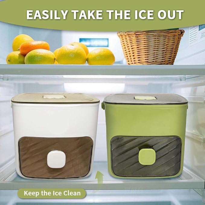 Ice Cube Tray for freezer with 2 Trays and Ice Storage Bin Tweezers, 48 Grid - Image 6