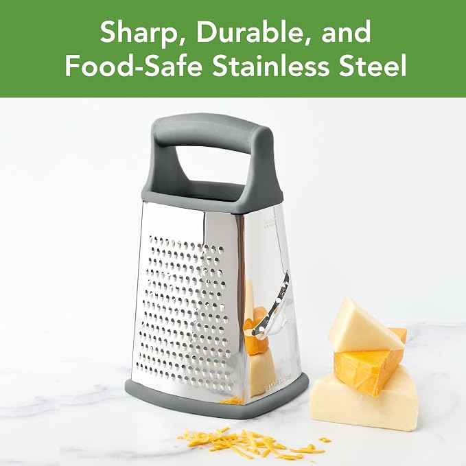 Tovolo Box Grater 4 Sided Large Stainless Steel Cheese Grater - Image 3