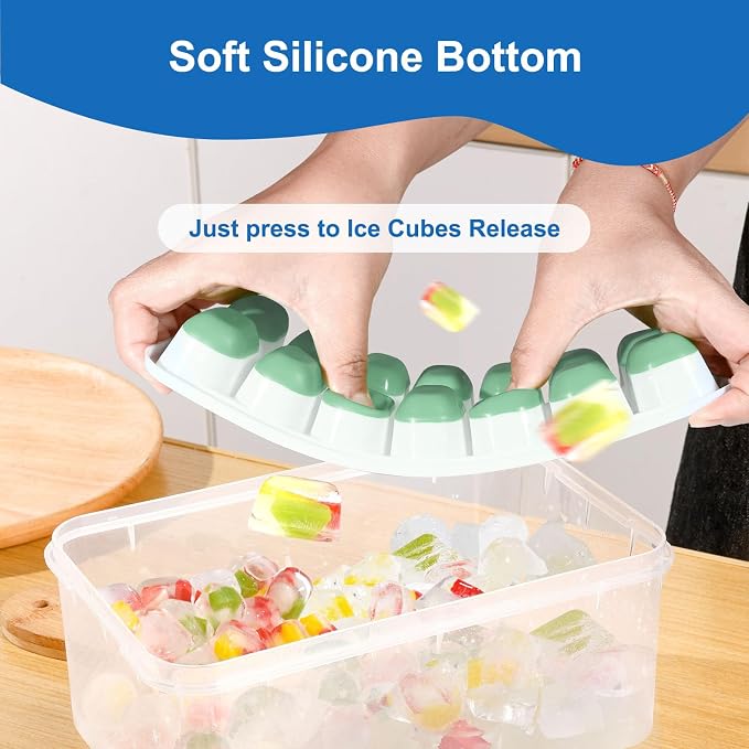 5 Pack 70 Cube Silicone Ice Cube Trays - Image 4