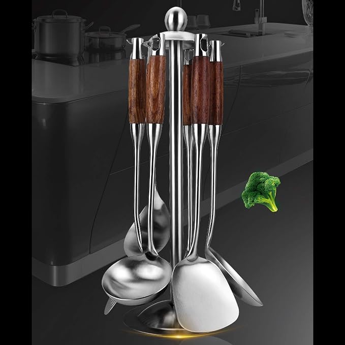 Cooking Utensils Set, Heat Resistant Wooden Handle Kitchen Tools - Image 2
