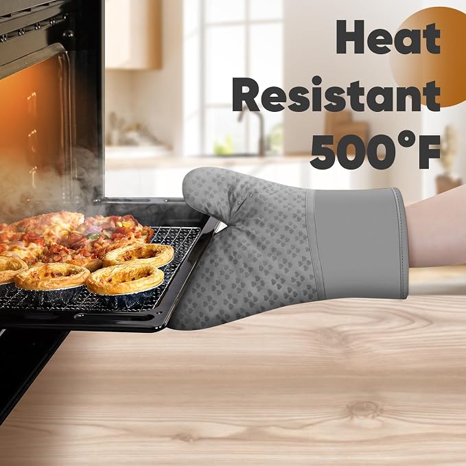 Oven Mitts and Pot Holders 4 Sets, Heat Resistant 500 ℉ Oven Mitt and Pot Holder - Image 6