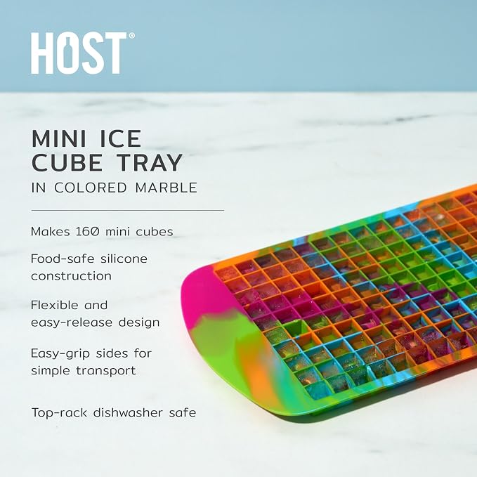 Host Mini Ice Cube Tray, Makes 160 Cubes, Durable Silicone Trays, Iced Coffee - Image 2