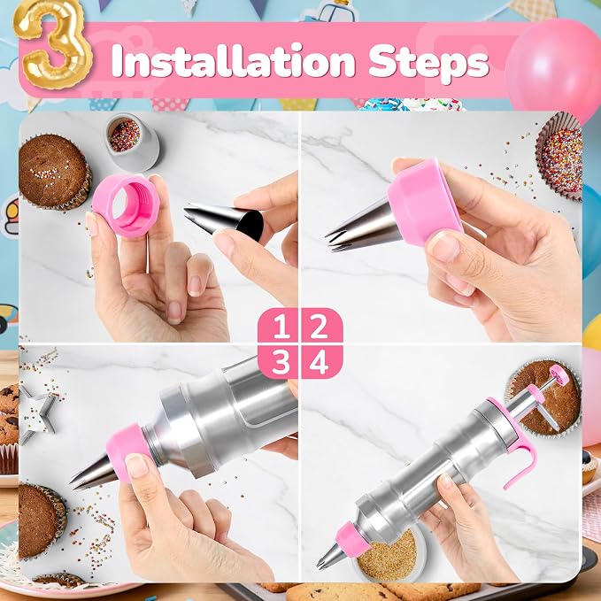 Cake Decorating Tools Supplies Kit: 164pcs Baking Accessories, Dessert Piping - Image 6