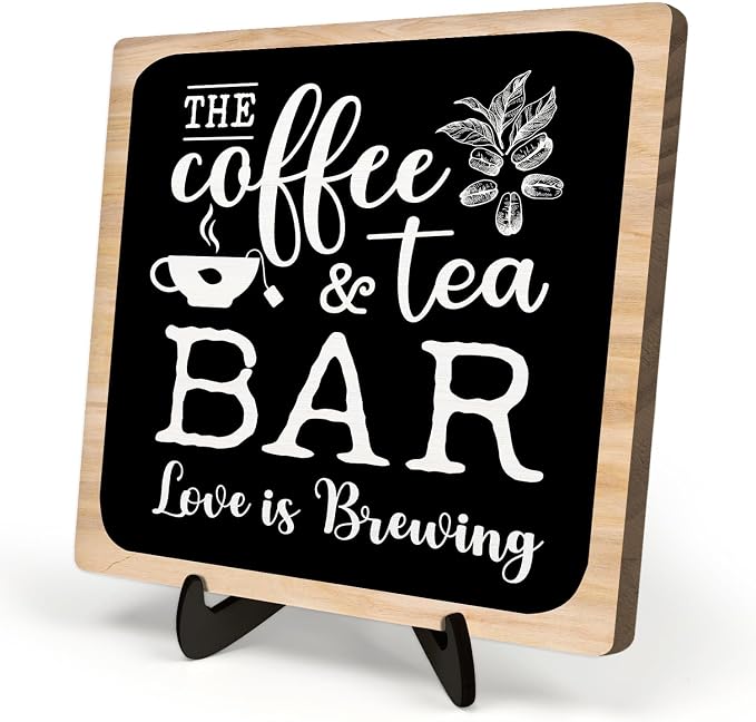 Coffee Bar Plaque, Vintage Desk Decor by DMADNF