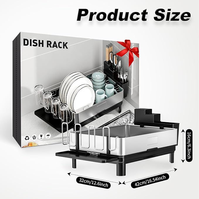 Ewaiira Dish Drying Rack, 304 Stainless Steel Dish Racks - Image 3