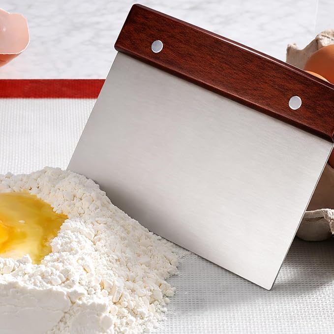 BOORIKA Dough Scraper & Bench Scraper Kitchen – Stainless Steel Sourdough Tools - Image 7