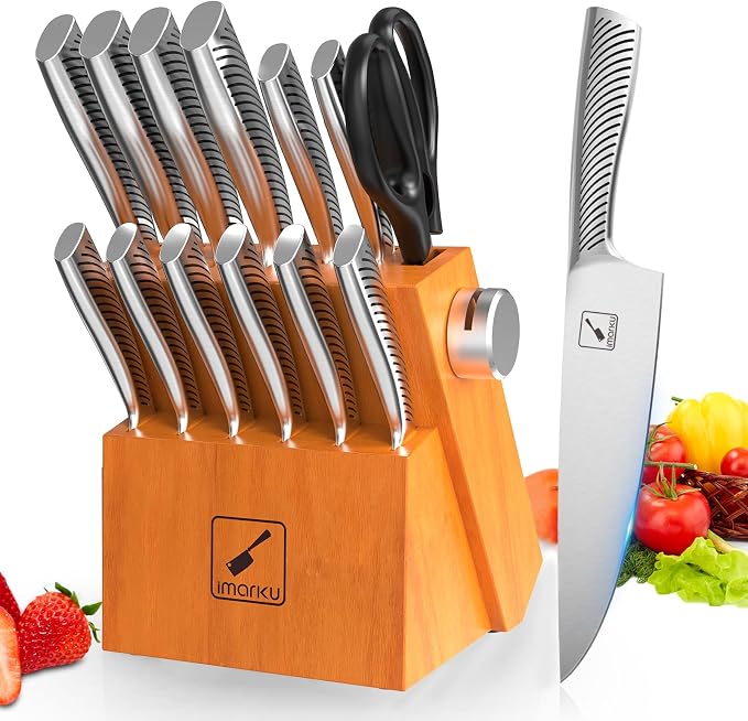 imarku Knife Set, 14 Piece Premium Kitchen Knife Block Set, Razor Sharp by imarku