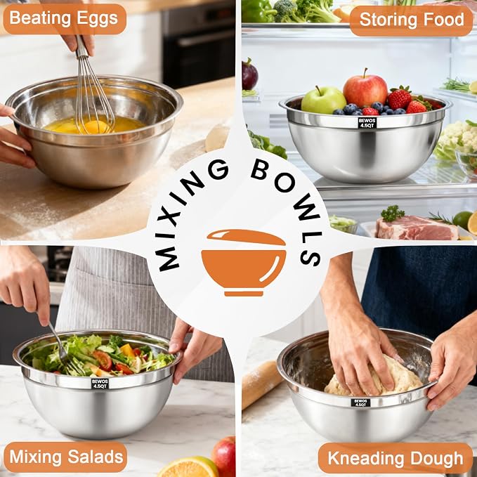 BEWOS Mixing Bowls with Lids Set - Image 7