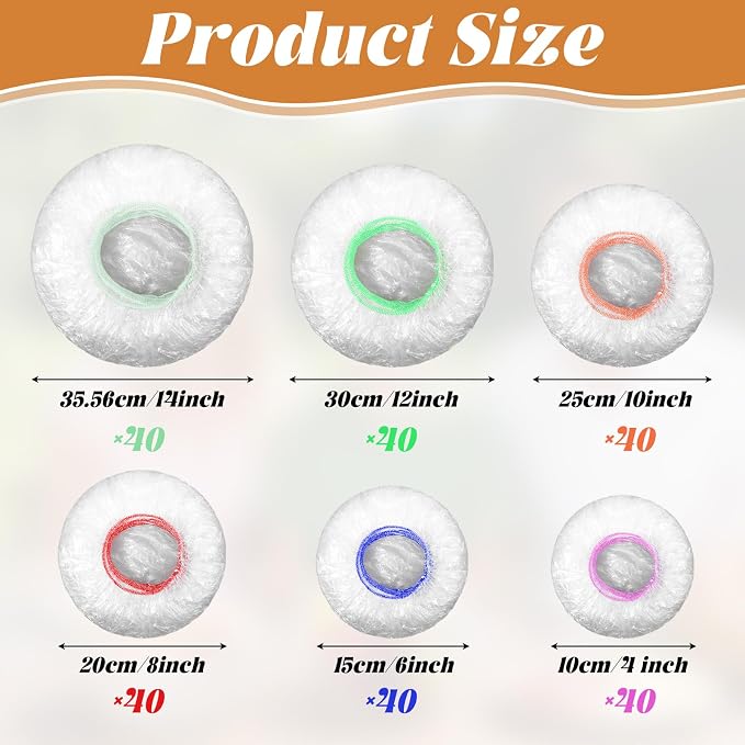 200 Pcs 6 Size Plastic Bowl Covers - Image 2
