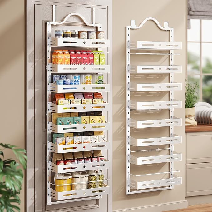 8-Tier Over The Door Pantry Organizer, Large 2 IN 1 Wall Mount or Hanging Spice by FREEXPLOYER