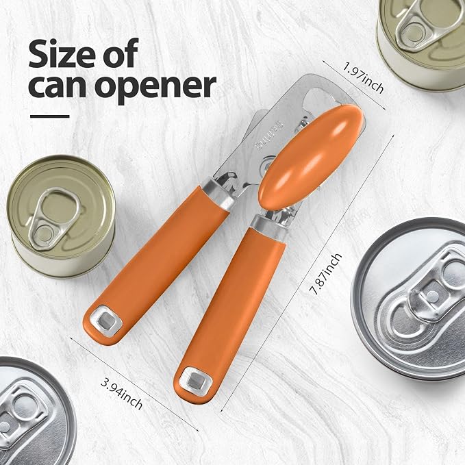Safring Can Opener Manual, Heavy Duty Stainless Steel Smooth Edge Can Opener - Image 2