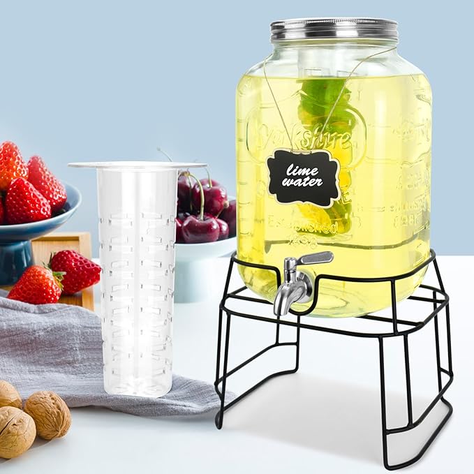 2 Gallon Glass Drink Dispensers by DD%26HAPP