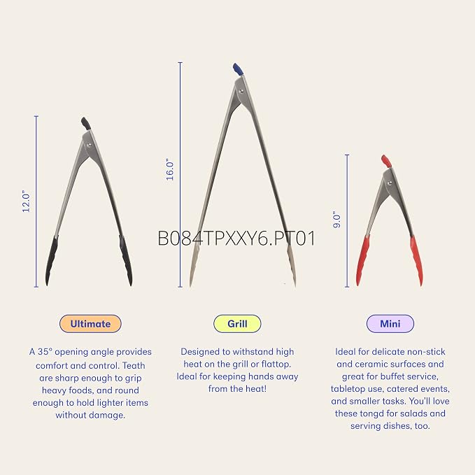 GIR: Get It Right Premium Stainless Steel Locking Tongs - Image 4
