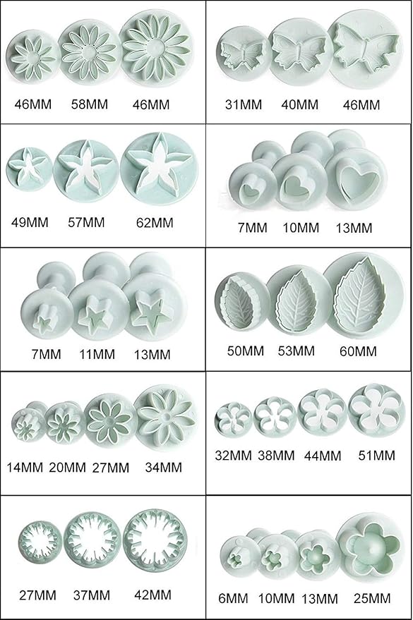 Flower Cookie Cutters, Cake Tools 44 Pcs Snowflake Cookie Cutter Cloud Fondant - Image 2
