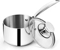 P&P CHEF 3 Quarts Tri-Ply Stockpot and Saucepan, Stainless Steel Sauce Pan by PPCHEF