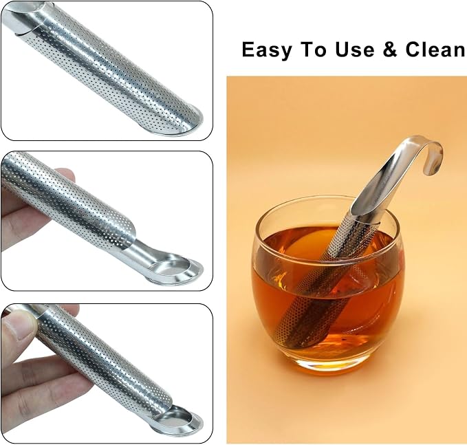 Waziaqoc 2 PCS Stainless Steel Tea Diffuser, Extra Fine Mesh Tea Strainer - Image 4