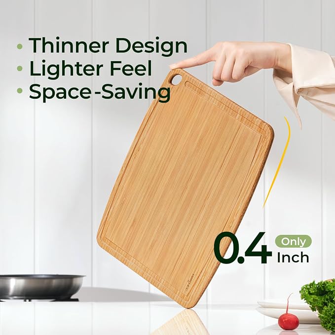 Keechee Dishwasher Safe Bamboo Cutting Boards Durable Lightweight Wood Cutting - Image 3