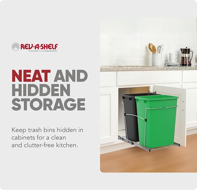 Rev-A-Shelf RV-18KD-1918C-S Double Pullout Trash Can - Image 5