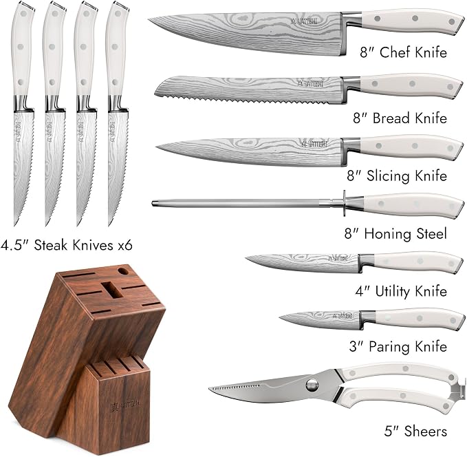 Yatoshi 12 Piece White Knife Block Set - Image 2