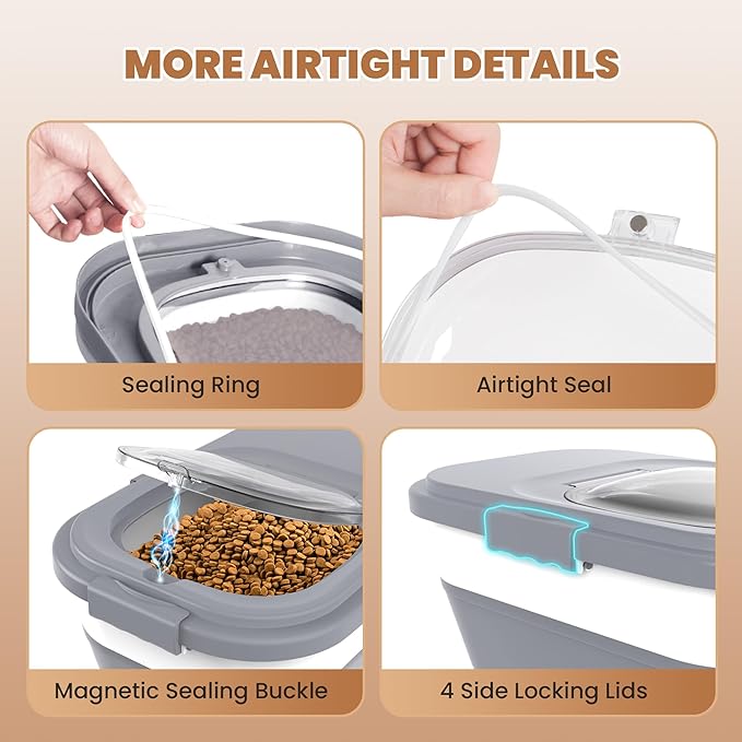 23-25 Lbs Airtight Dog Food Storage Container, Collapsible Dog Food Container - Image 3