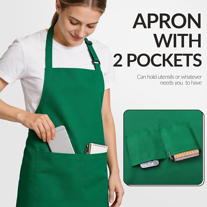 Large Chef Apron for Men and Women, Cooking Kitchen Aprons - Image 3
