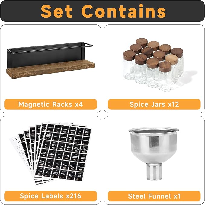 Wooden Lid Magnetic Spice Rack - Image 2
