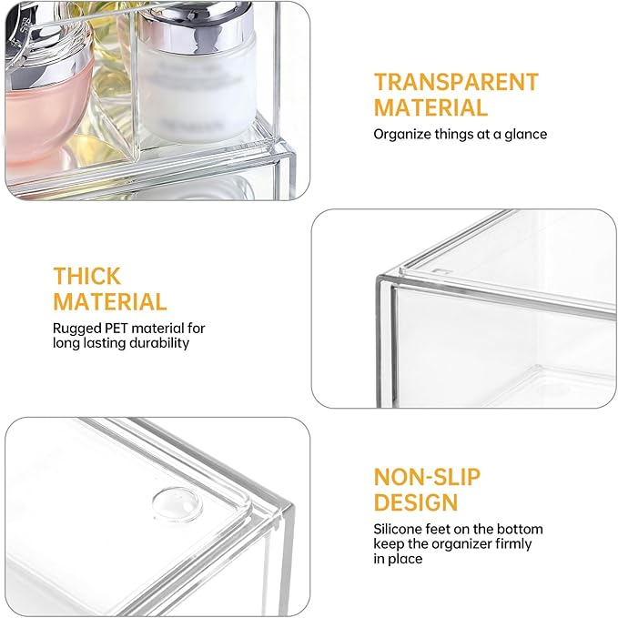 PAVSTINE Medicine Cabinet Organizer 3 Pack, Plastic Stackable Storage - Image 4