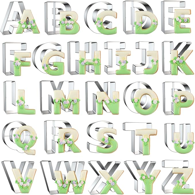 Alphabet Letter Cookie Cutters Shapes Large 3 Inch by Xzhloym