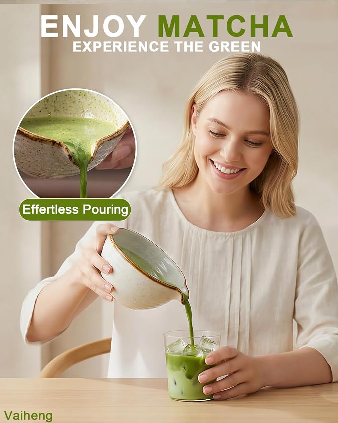 Vaiheng Matcha Whisk Set with Matcha Bowl, Matcha Whisk Holder Matcha Bamboo - Image 3