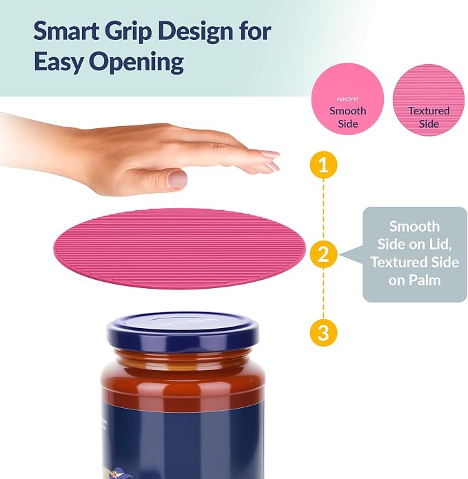NIHOME Silicone Jar Opener – 6 Inch Large Anti-Slip Grip Pads, Premium 100% - Image 5