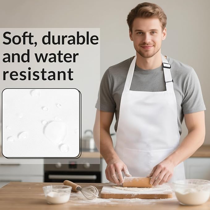 Large Chef Apron for Men and Women, Cooking Kitchen Aprons - Image 6