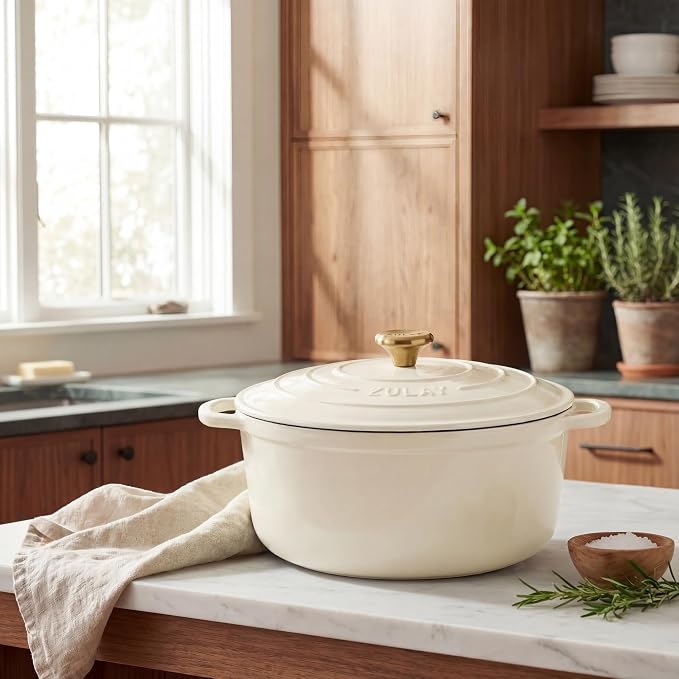 Zulay Kitchen 7.7 Quart Enameled Cast Iron Dutch Oven Pot - Image 2