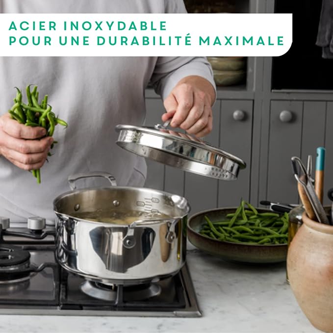 T-Fal x Jamie Oliver Nonstick Coated Stainless Steel Pans 9.5" & 11", Induction - Image 7