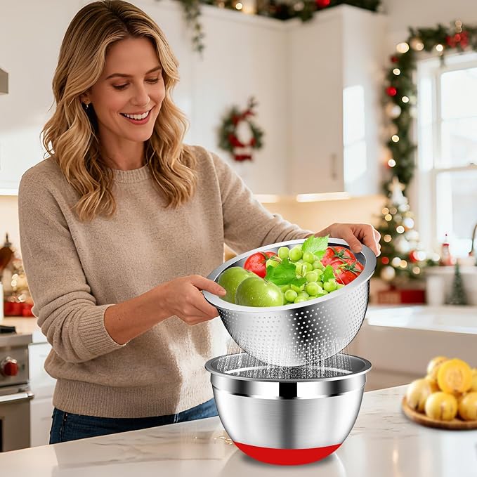 DUTZUN Mixing Bowls with Lids Set - Image 5