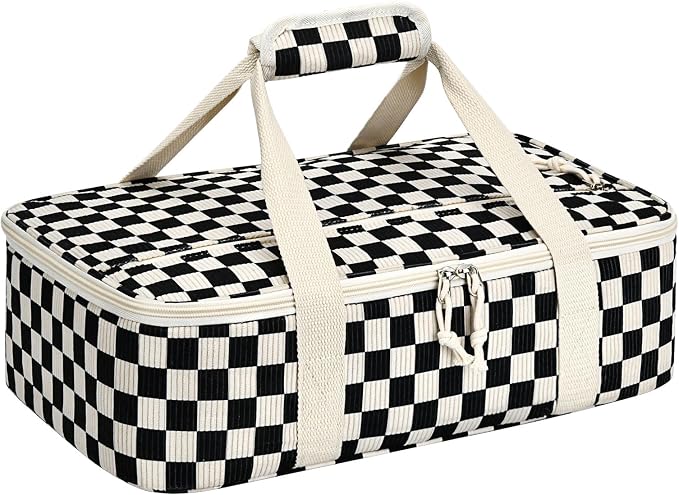 Corduroy Casserole Carrier, Insulated Lasagna Lugger by MIAOJIE