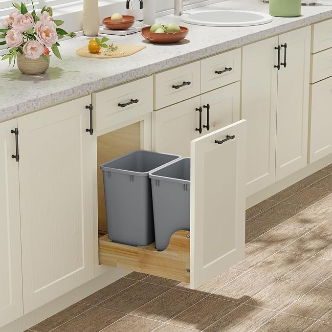 ROOMTEC Lightweight and Durable Slim Trash Can, 35QT Kitchen Trash Can - Image 4