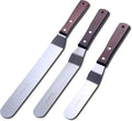 Cake Decorating Angled Icing Spatula Set of 6 8 & 10 Inch Wooden Handle by LEGERM