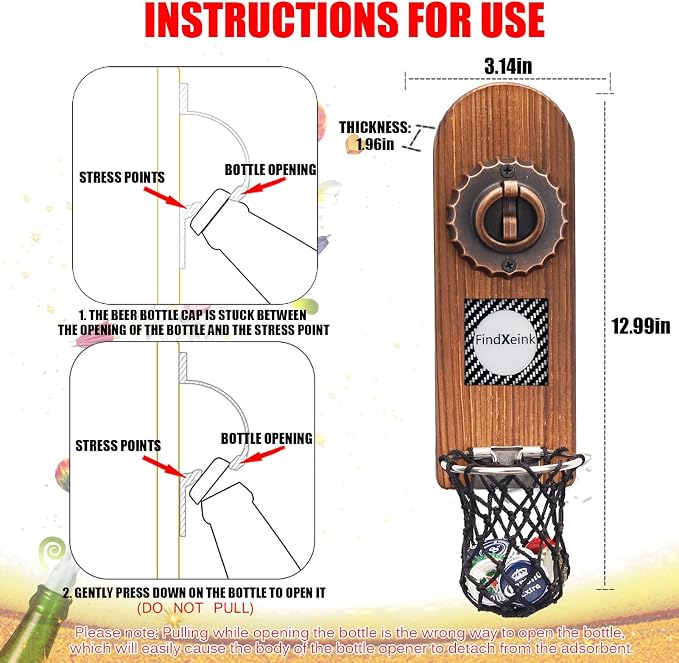 Beer Bottle Openers with DIY Ink Screen, Traceless Bottle Opener Wall Mounted - Image 2