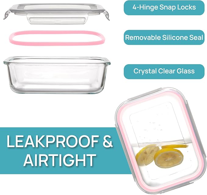 Vtopmart 5Pack 22oz Glass Storage Containers - Image 6