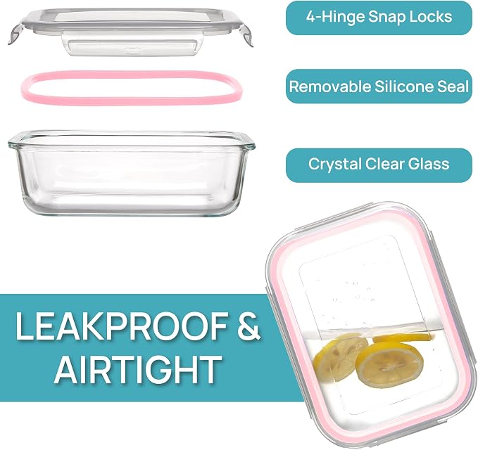 Vtopmart 5 Pack 35oz Glass Food Storage Containers - Image 6
