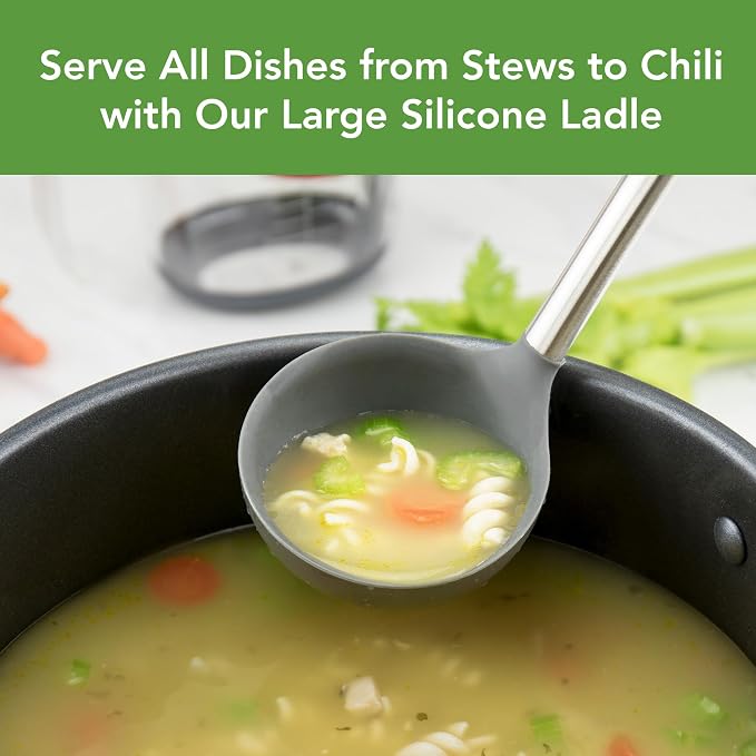 Tovolo Silicone Ladle With Stainless Steel Handle Deep Soup Ladle - Image 2