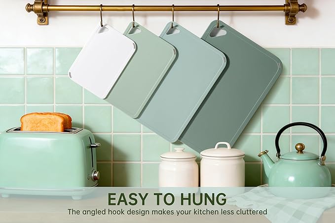 THETCHRY Plastic Cutting Board Set of 4, Extra Large Cutting Board - Image 7