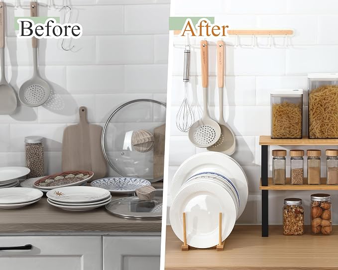 Marsui 4 Pcs Kitchen Organizer Accessories Set Cabinet Organizer Shelf and - Image 3