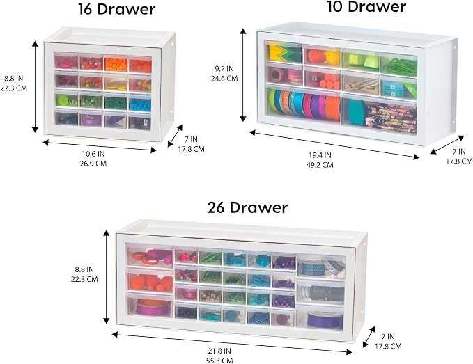 IRIS USA Small Plastic Storage Drawers, Made in USA, 10-Drawer Organizer - Image 3