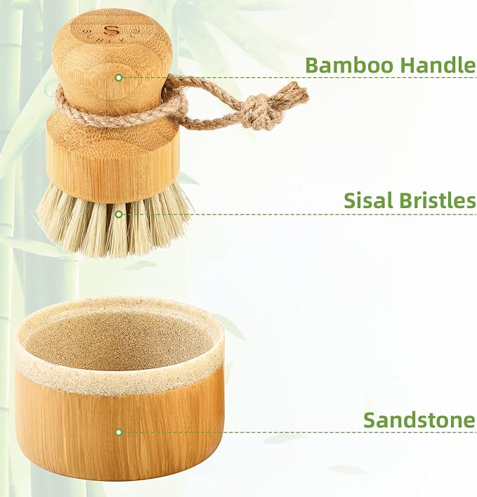 SUBEKYU Bamboo Dish Brush Set - Image 5