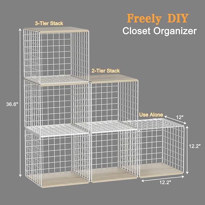 3PCS Stackable Closet Organizers and Storage, Closet Shelves - Image 3