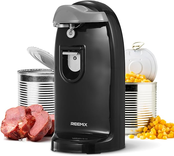 Reemix Electric Can Opener, One-Touch Operation, Knife Sharpener and Bottle by Reemix